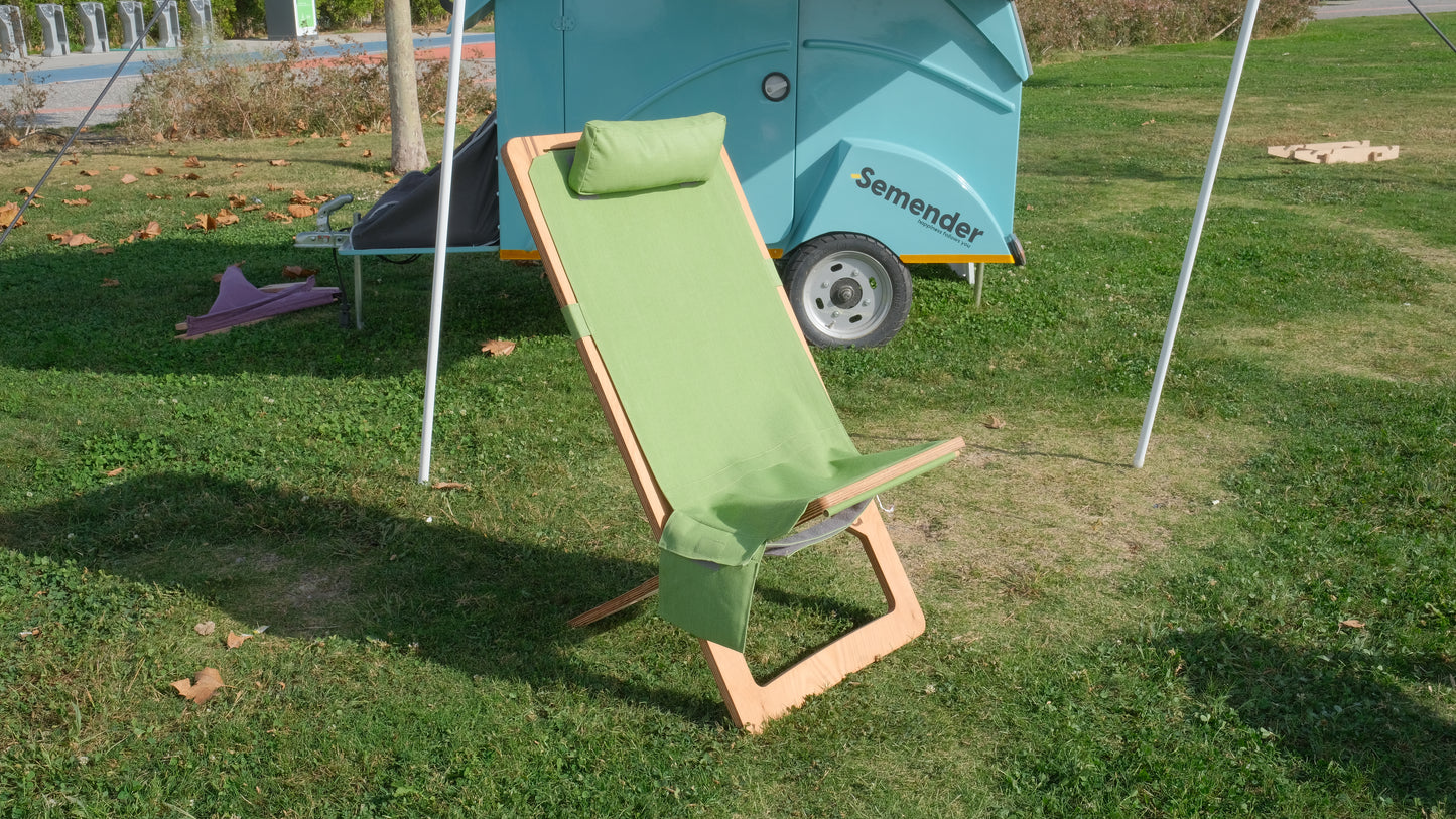 Green Color Outdoor Adjustable Camping Sunbed
