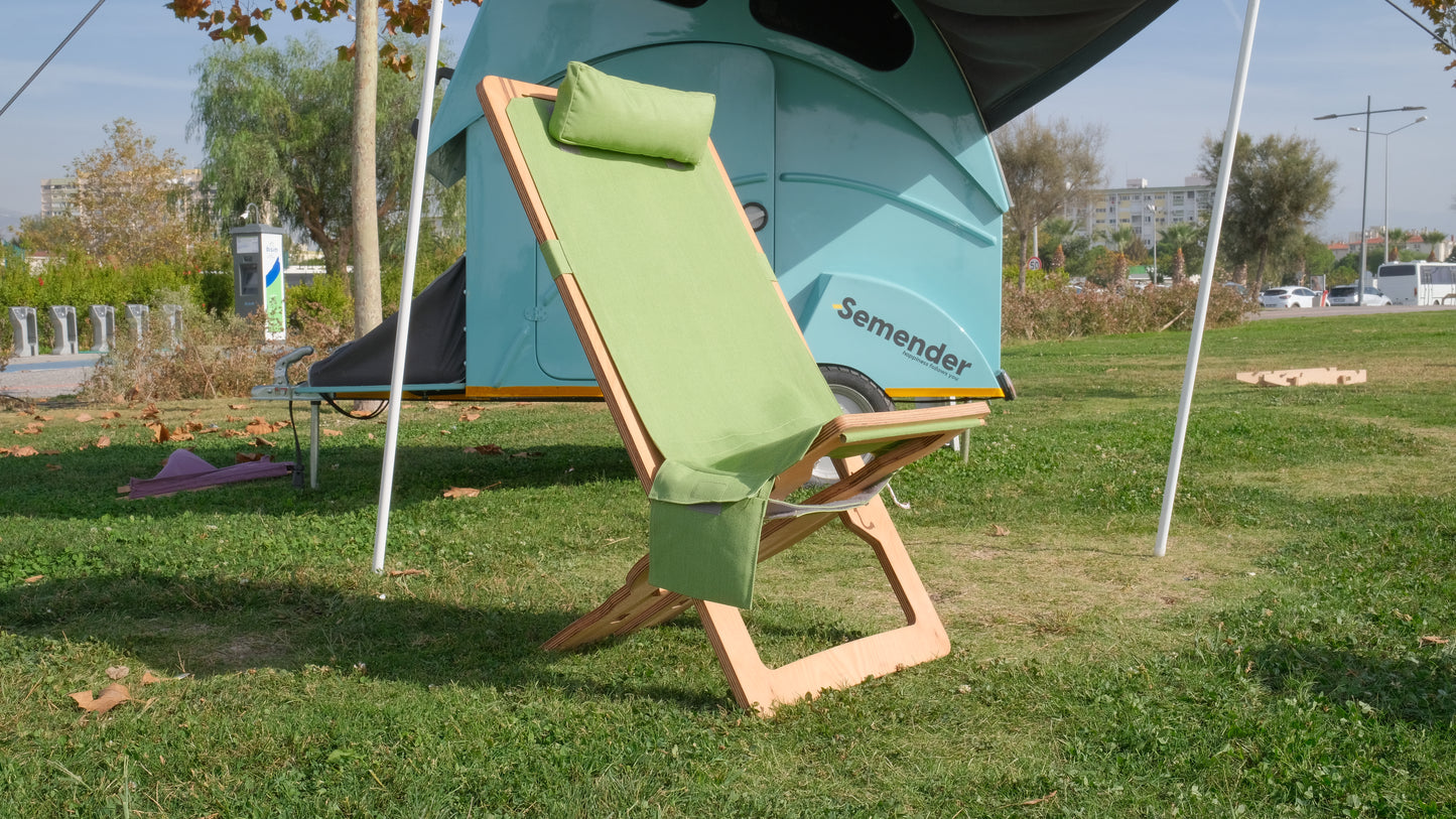 Green Color Outdoor Adjustable Camping Sunbed