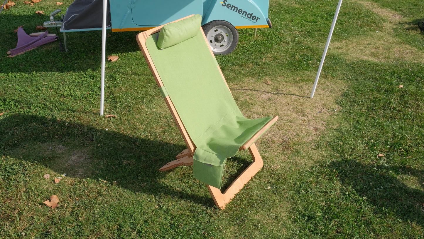 Green Color Outdoor Adjustable Camping Sunbed