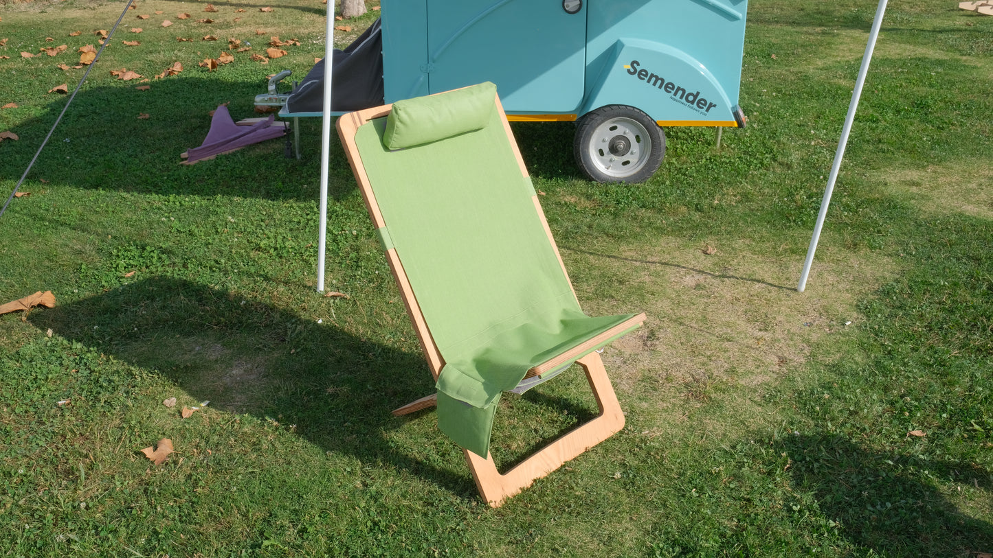 Green Color Outdoor Adjustable Camping Sunbed