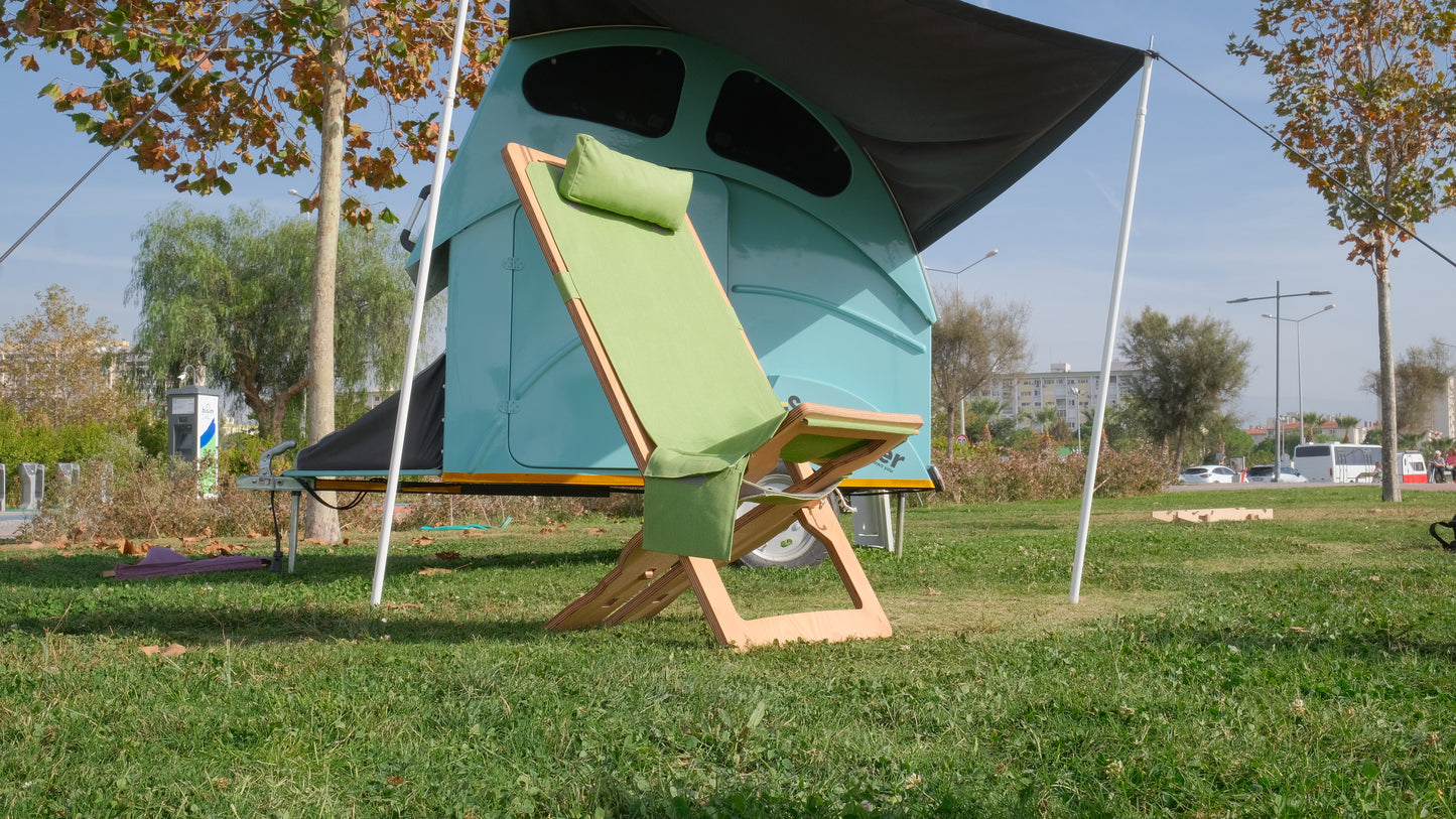 Green Color Outdoor Adjustable Camping Sunbed