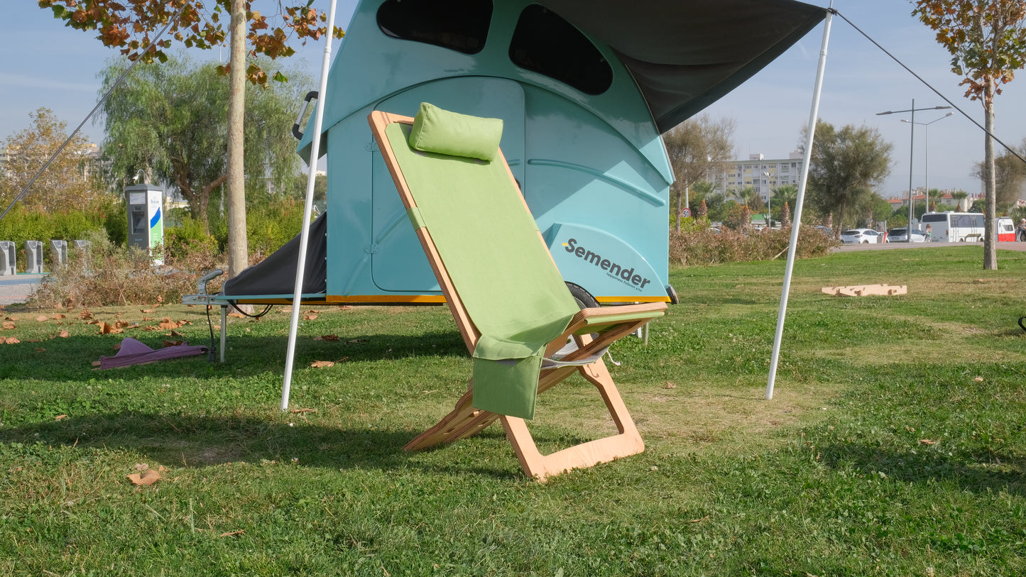 Green Color Outdoor Adjustable Camping Sunbed