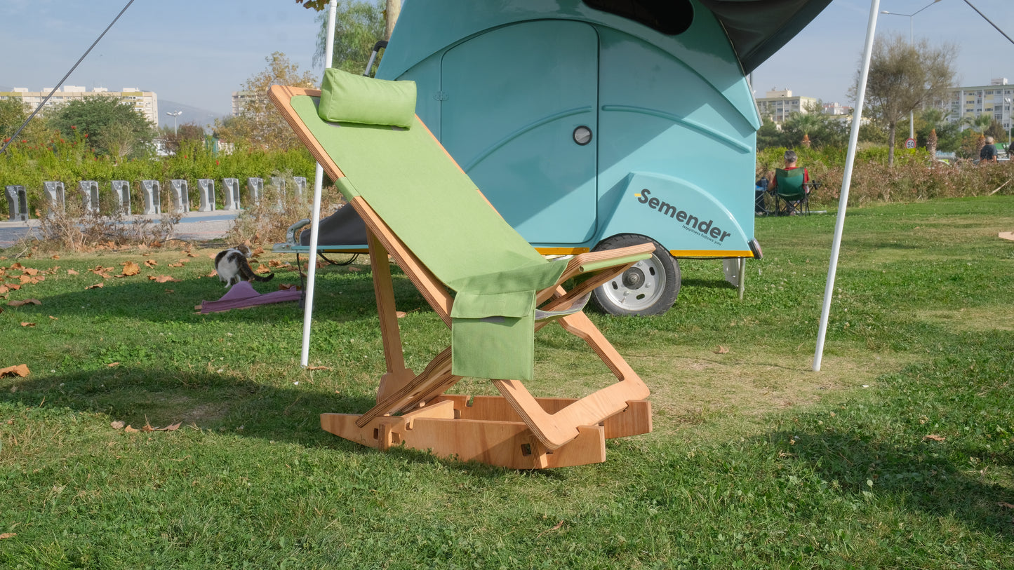 Green Color Outdoor Adjustable Camping Sunbed