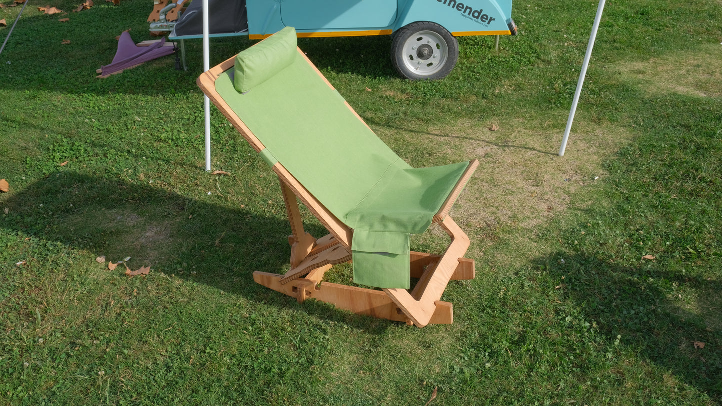 Green Color Outdoor Adjustable Camping Sunbed