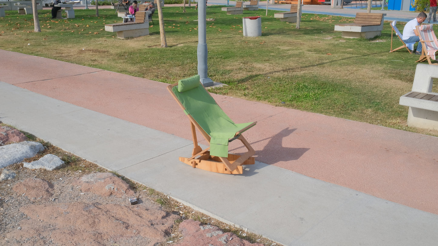 Green Color Outdoor Adjustable Camping Sunbed