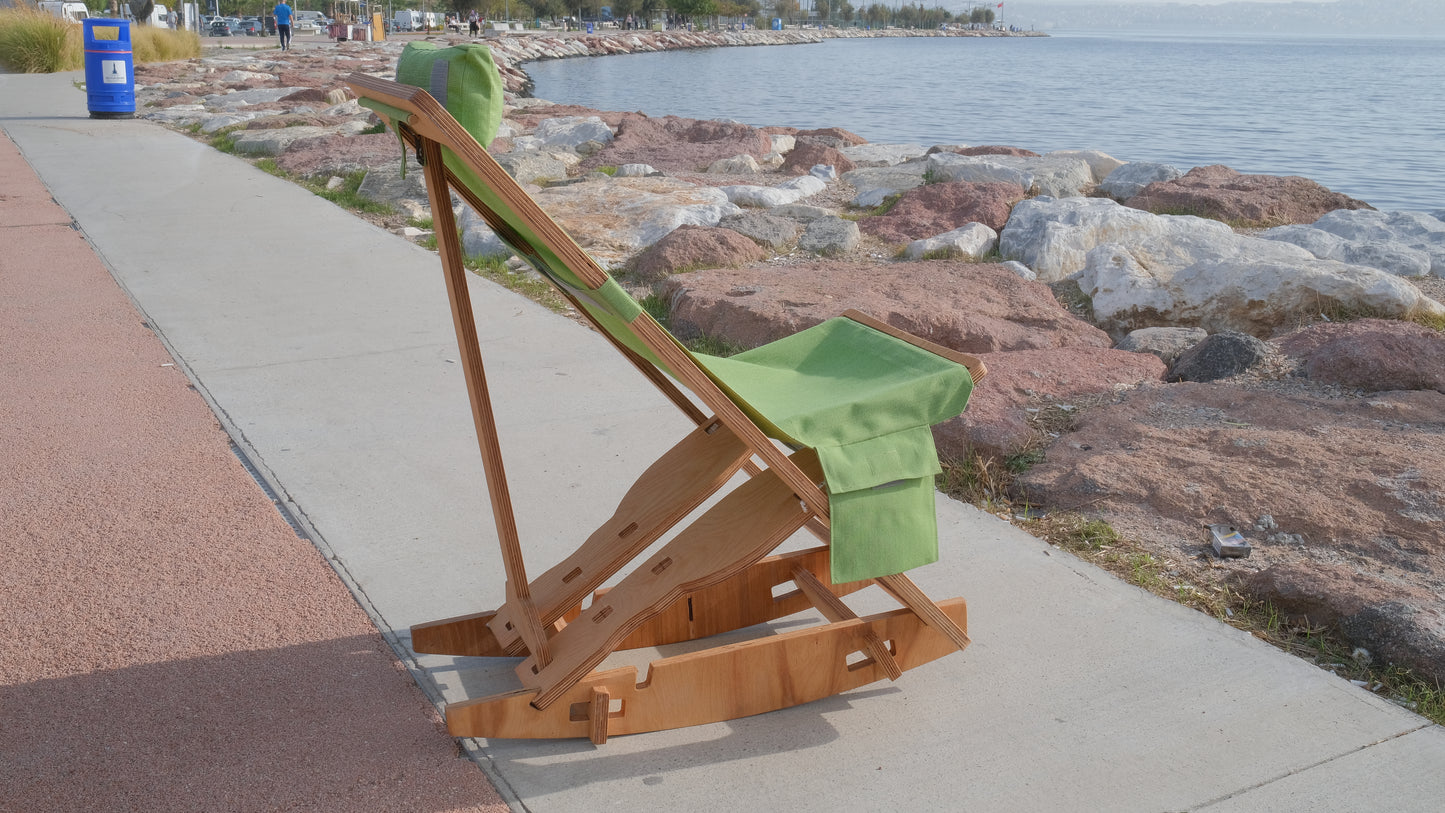 Green Color Outdoor Adjustable Camping Sunbed