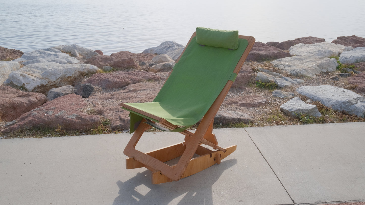 Green Color Outdoor Adjustable Camping Sunbed