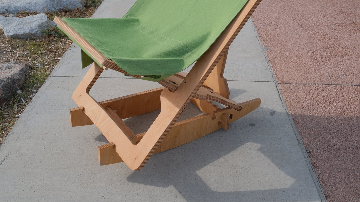 Green Color Outdoor Adjustable Camping Sunbed